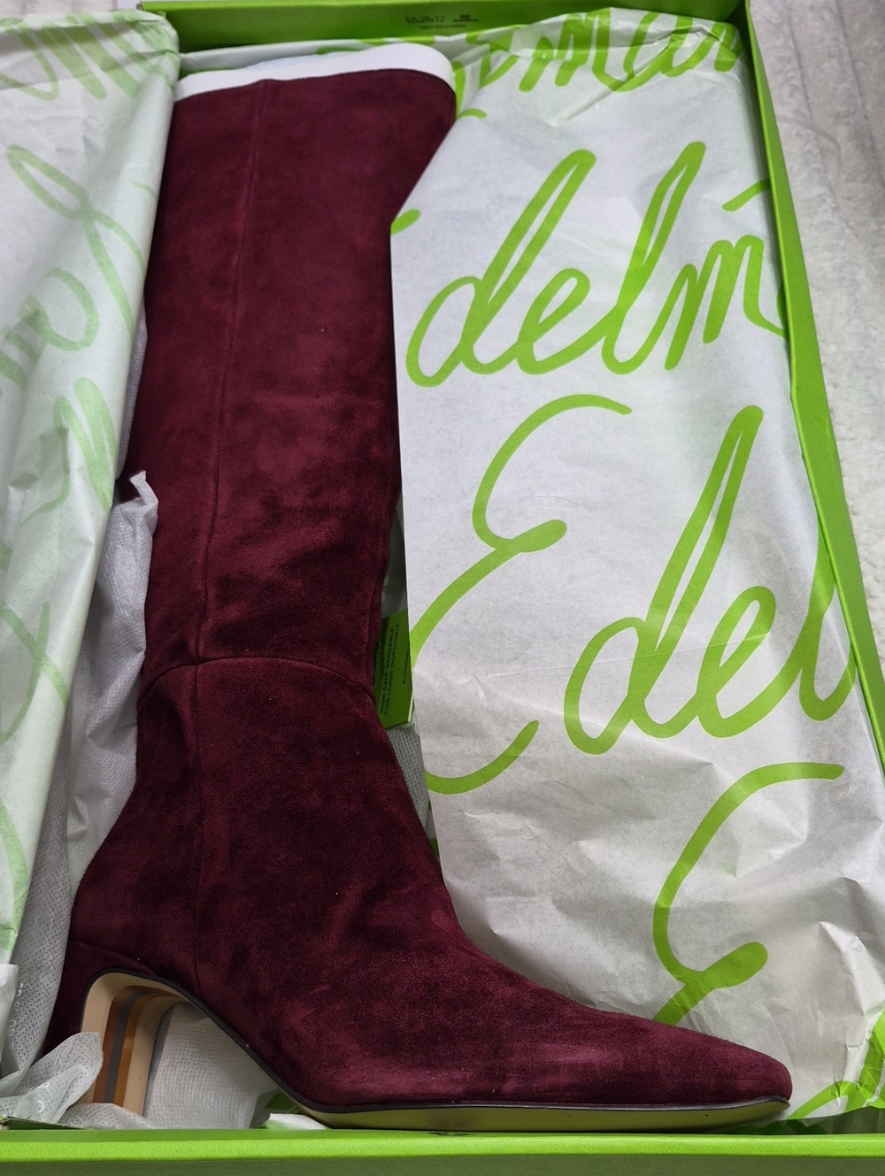 SAM EDELMAN SYLVIA BURGUNDY SUEDE LEATHER TALL BOOTS WOMEN'S SZ 6.5 $295